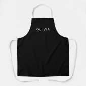 Personalisiertes Schwarz-Name-Monogramm | elegant Schürze (Vorderseite)