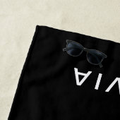 Personalisiertes Schwarz-Name-Monogramm | elegant Strandtuch (Beispiel)