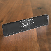 Personalisiertes Schwarz Namensplakette (Seite)