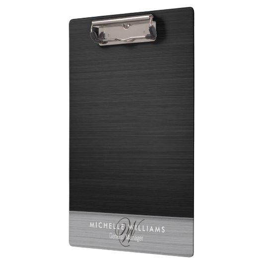 Personalisiertes, schwarz perforiertes Metall Klemmbrett (Links)