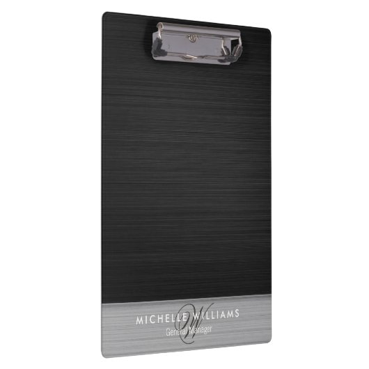 Personalisiertes, schwarz perforiertes Metall Klemmbrett (Rechts)