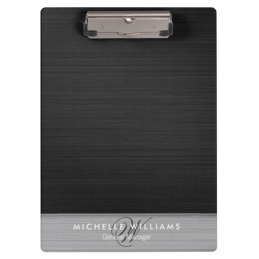 Personalisiertes, schwarz perforiertes Metall Klemmbrett (Vorderseite)