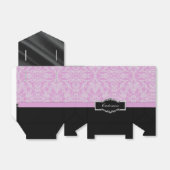 Personalisiertes Schwarz/Rosa Damask Gefälligkeits Geschenkschachtel (Ungefaltet)
