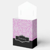 Personalisiertes Schwarz/Rosa Damask Gefälligkeits Geschenkschachtel (Geöffnet)