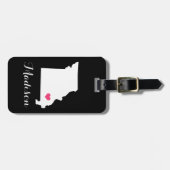 Personalisiertes Schwarz/Rosa Herzstück Missouri S Gepäckanhänger (Vorderseite horizontal)