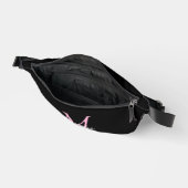 personalisiertes schwarz-rosa-minimalistisches Mon Bauchtasche (Offen)