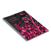 Personalisiertes Schwarz-Rosa-Notebook Notizblock (Rechte Seite)