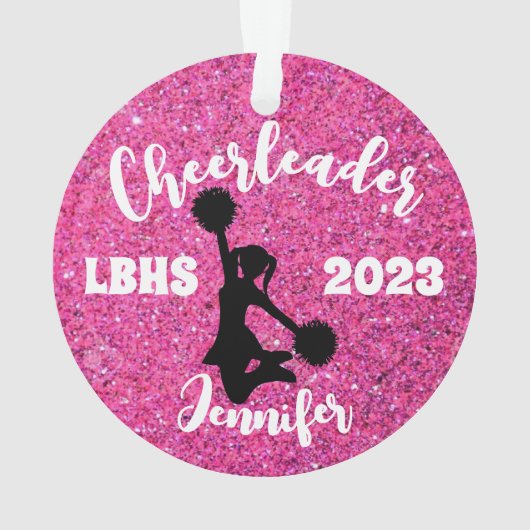 Personalisiertes Schwarz-Rosa-Zierdekor Ornament (Rückseite)