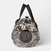 Personalisiertes Schwarz-Rot-Flora-Muster Duffle Bag (Rechts)