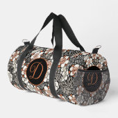 Personalisiertes Schwarz-Rot-Flora-Muster Duffle Bag (Rechte Ecke)
