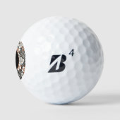 Personalisiertes Schwarz-Rot-Flora-Muster Golfball (Logo)