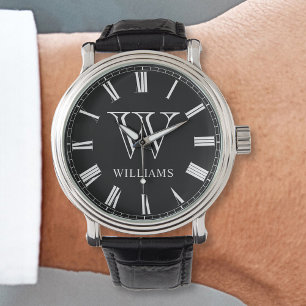 Personalisiertes Schwarz-Schwarz-FotoCollage für b Armbanduhr