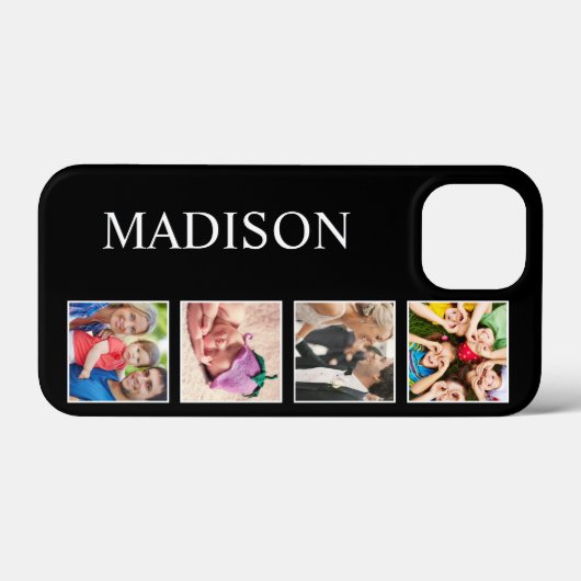 Personalisiertes Schwarz-Schwarz-FotoCollage für b Case-Mate iPhone Hülle (Rückseite (Horizontal))