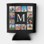 Personalisiertes Schwarz-Schwarz-FotoCollage für b Dosenkühler (Vorderseite)