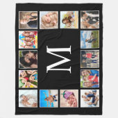 Personalisiertes Schwarz-Schwarz-FotoCollage für b Fleecedecke (Vorderseite)