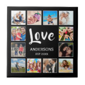 Personalisiertes Schwarz-Schwarz-FotoCollage für b Fliese (Vorderseite)