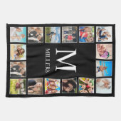 Personalisiertes Schwarz-Schwarz-FotoCollage für b Geschirrtuch (Horizontal)