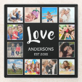 Personalisiertes Schwarz-Schwarz-FotoCollage für b Glasuntersetzer (Vorderseite)