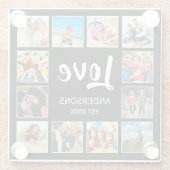 Personalisiertes Schwarz-Schwarz-FotoCollage für b Glasuntersetzer (Rückseite)