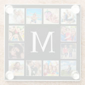 Personalisiertes Schwarz-Schwarz-FotoCollage für b Glasuntersetzer (Rückseite)