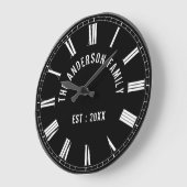 Personalisiertes Schwarz-Schwarz-FotoCollage für b Große Wanduhr (Winkel)