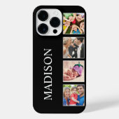 Personalisiertes Schwarz-Schwarz-FotoCollage für b iPhone Hülle (Rückseite)