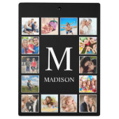 Personalisiertes Schwarz-Schwarz-FotoCollage für b Klemmbrett (Rückseite)