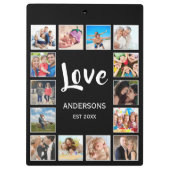 Personalisiertes Schwarz-Schwarz-FotoCollage für b Klemmbrett (Rückseite)