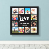 Personalisiertes Schwarz-Schwarz-FotoCollage für b Leinwanddruck (Insitu (Holzboden))