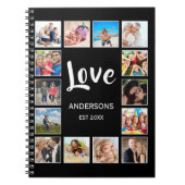 Personalisiertes Schwarz-Schwarz-FotoCollage für b Notizblock (Vorderseite)