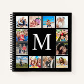 Personalisiertes Schwarz-Schwarz-FotoCollage für b Notizblock (Vorderseite)