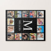 Personalisiertes Schwarz-Schwarz-FotoCollage für b Puzzle (Horizontal)