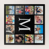 Personalisiertes Schwarz-Schwarz-FotoCollage für b Puzzle (Horizontal)