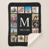 Personalisiertes Schwarz-Schwarz-FotoCollage für b Sherpadecke (Vorderseite)