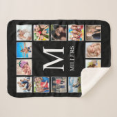 Personalisiertes Schwarz-Schwarz-FotoCollage für b Sherpadecke (Vorderseite (Horizontal))