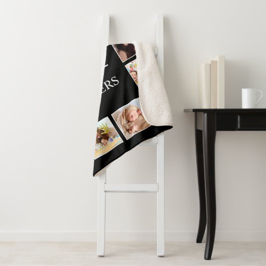 Personalisiertes Schwarz-Schwarz-FotoCollage für b Sherpadecke (Beispiel)