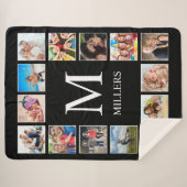 Personalisiertes Schwarz-Schwarz-FotoCollage für b Sherpadecke (Vorderseite (Horizontal))