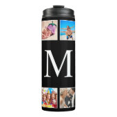 Personalisiertes Schwarz-Schwarz-FotoCollage für b Thermosbecher (Vorderseite)