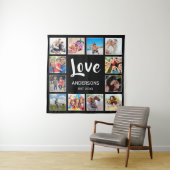 Personalisiertes Schwarz-Schwarz-FotoCollage für b Wandteppich (Beispiel)