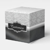 Personalisiertes Schwarz-Silber-Damaskus-Feld Geschenkschachtel (Vorderseite)