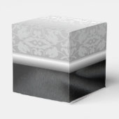 Personalisiertes Schwarz-Silber-Damaskus-Feld Geschenkschachtel (Rückseite)