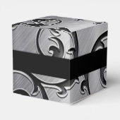 Personalisiertes Schwarz-Silber-Muster - Gefälligk Geschenkschachtel (Rückseite)