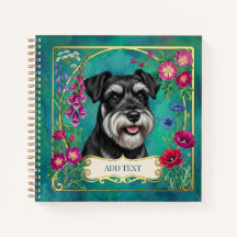 Personalisiertes Schwarz & Silber Schnauzer Notizb