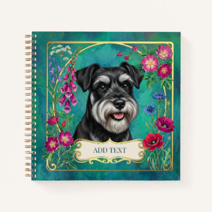 Personalisiertes Schwarz & Silber Schnauzer Notizb Notizblock