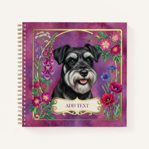 Personalisiertes Schwarz & Silber Schnauzer Notizb Notizblock