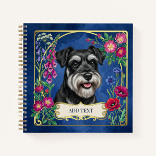 Personalisiertes Schwarz & Silber Schnauzer Notizb Notizblock