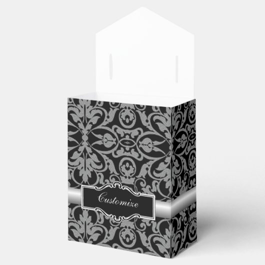 Personalisiertes Schwarz/Silberner Damaskus - Gefä Geschenkschachtel (Geöffnet)