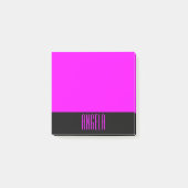 Personalisiertes Schwarz und Fuchsia Post-it Klebezettel (Vorderseite)