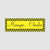 Personalisiertes Schwarz und Gelb Namensschild (Vorderseite)