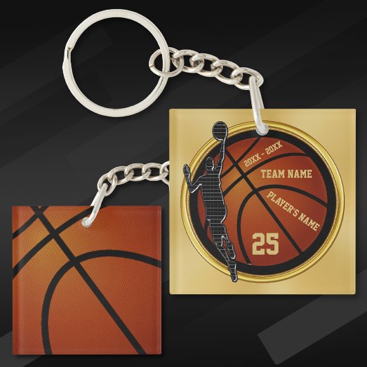 Personalisiertes Schwarz und Gold, Basketballgesch Schlüsselanhänger